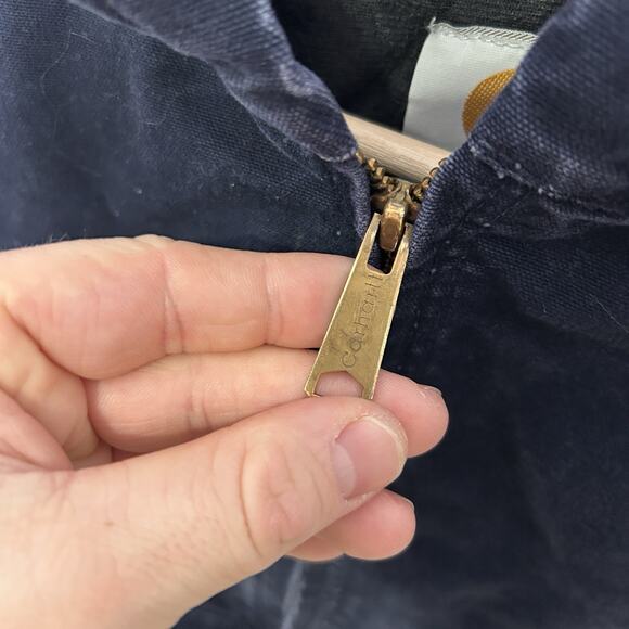 Y2K Carhartt Hooded Sandstone Active Jacket “Midnight Blue” - Picture 7 of 9